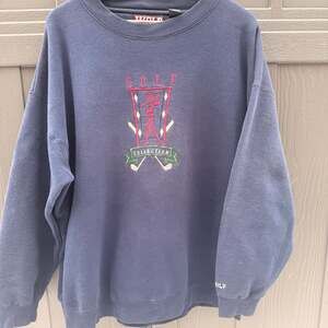 Vintage Golf Collection Center Logo Crewneck Pullover Jumper Blue XL